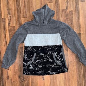 Gray and Black Kids Hoodie
